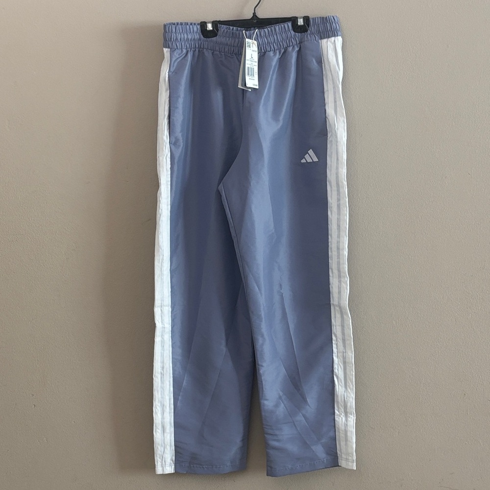 Adidas Women Silver Violet Multi Sport Adjustable Track Pants White Stripes